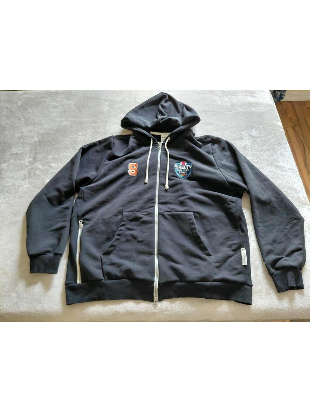 Nike Syracuse Standard Issue Hoodie Mens XXL Black Full Zip Football